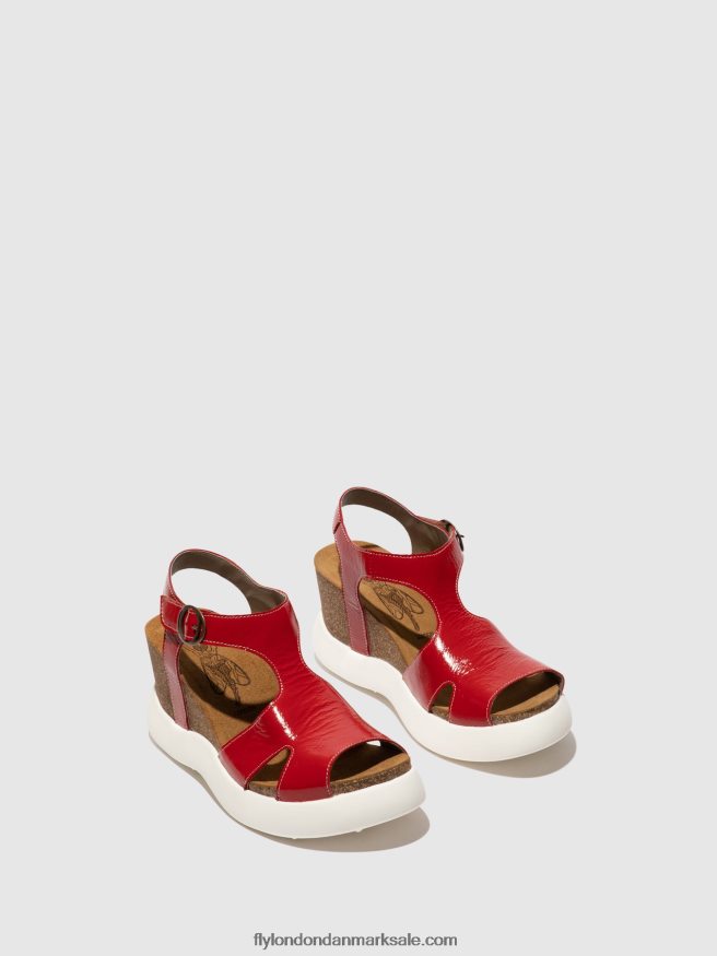 Fly London Kvinder sandaler med spænde gova962 X84ZLZ495 rød