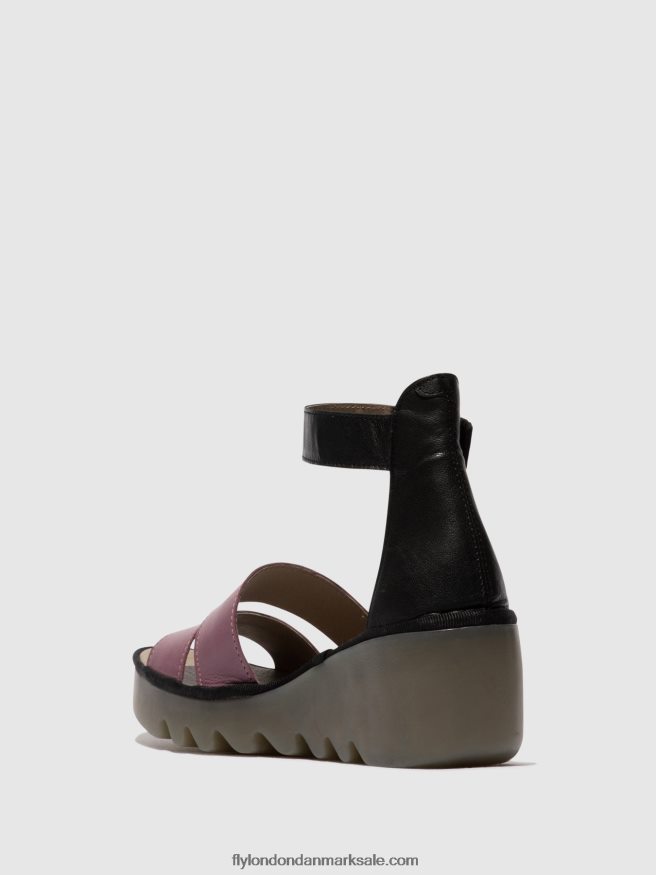Fly London Kvinder sandaler med stropper bono290 X84ZLZ389 violet/sort