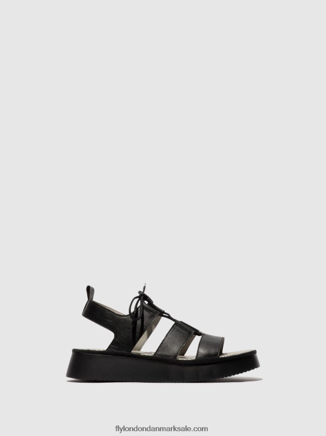 Fly London Kvinder sandaler med stropper caio363 X84ZLZ573 sort