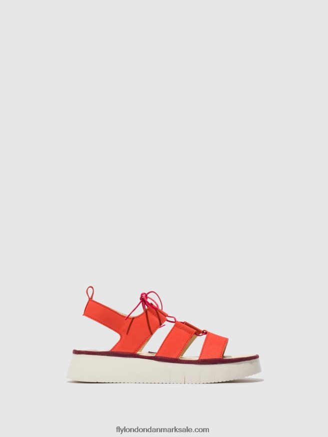 Fly London Kvinder sandaler med stropper caio363 X84ZLZ575 djævlerød