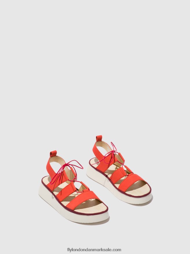 Fly London Kvinder sandaler med stropper caio363 X84ZLZ575 djævlerød