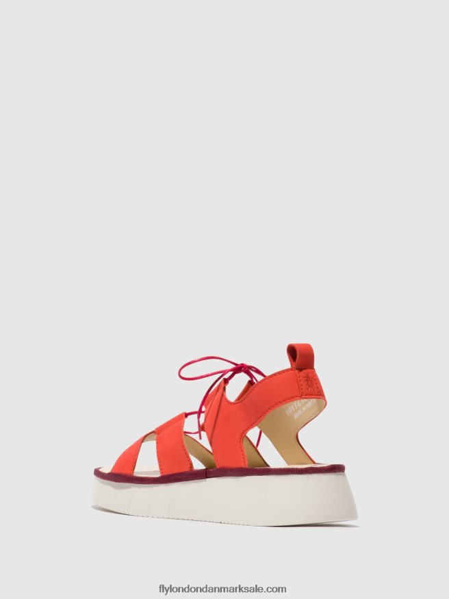 Fly London Kvinder sandaler med stropper caio363 X84ZLZ575 djævlerød