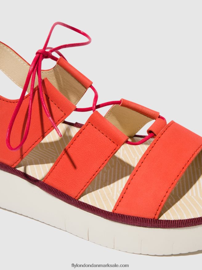 Fly London Kvinder sandaler med stropper caio363 X84ZLZ575 djævlerød
