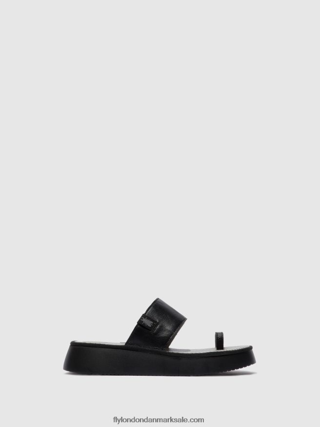 Fly London Kvinder sandaler med stropper chev316 X84ZLZ607 mousse sort