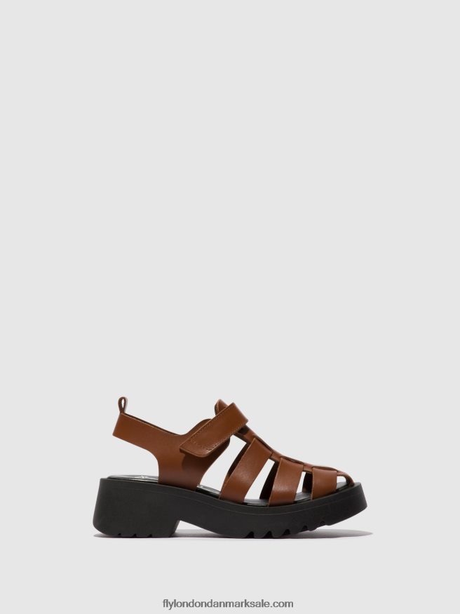 Fly London Kvinder sandaler med stropper maie850 X84ZLZ534 cognac
