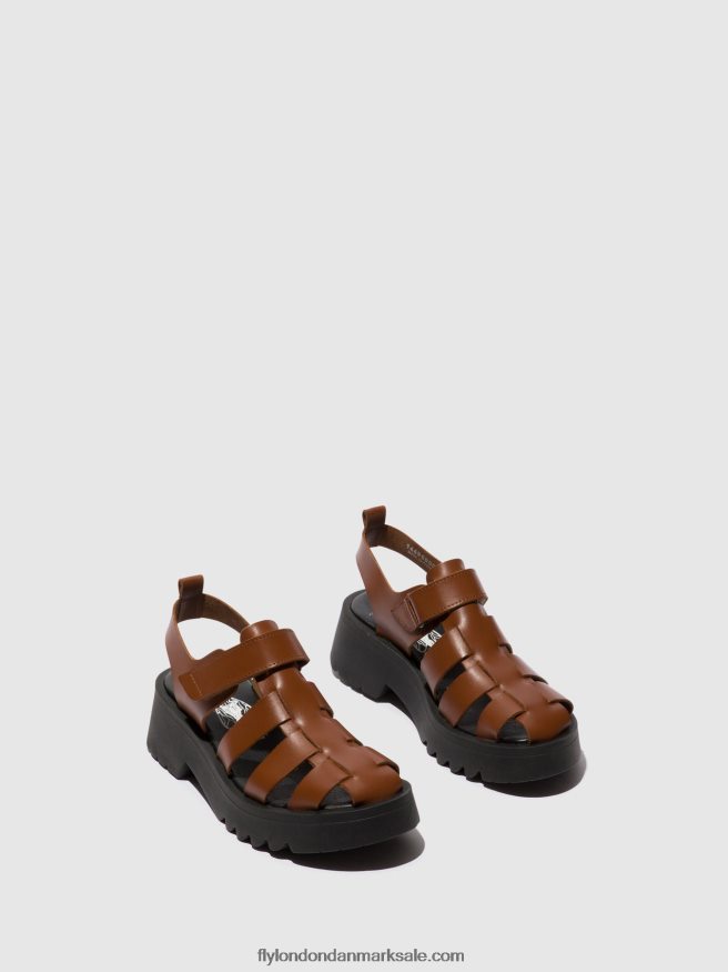 Fly London Kvinder sandaler med stropper maie850 X84ZLZ534 cognac