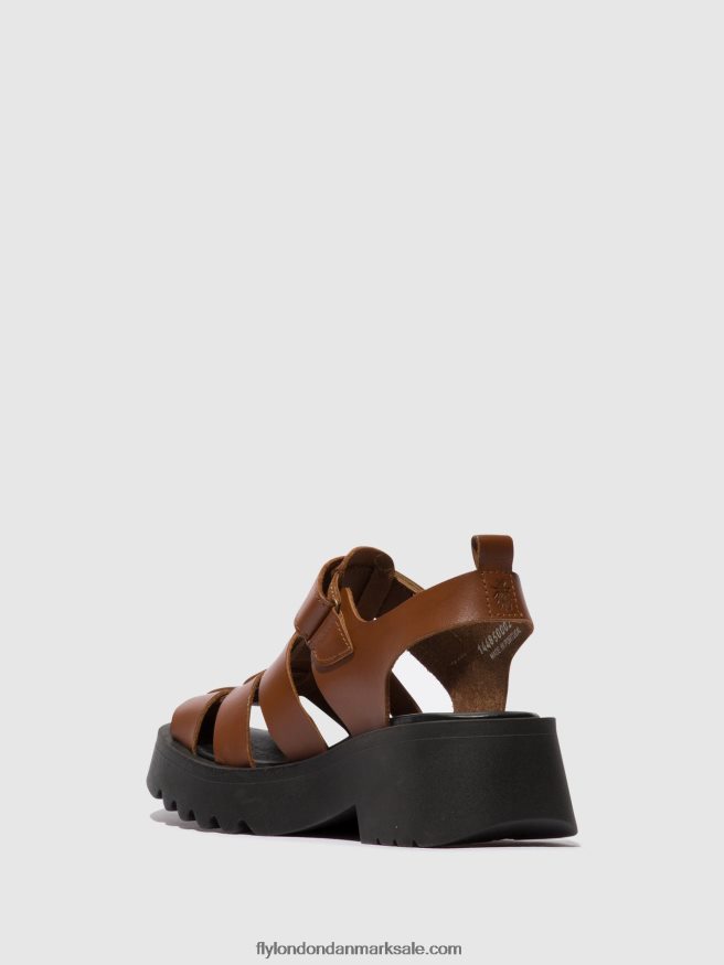 Fly London Kvinder sandaler med stropper maie850 X84ZLZ534 cognac