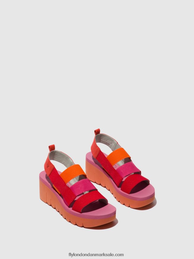 Fly London Kvinder sandaler med stropper yere847 X84ZLZ426 rød/orange (rosa)
