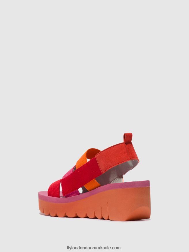 Fly London Kvinder sandaler med stropper yere847 X84ZLZ426 rød/orange (rosa)
