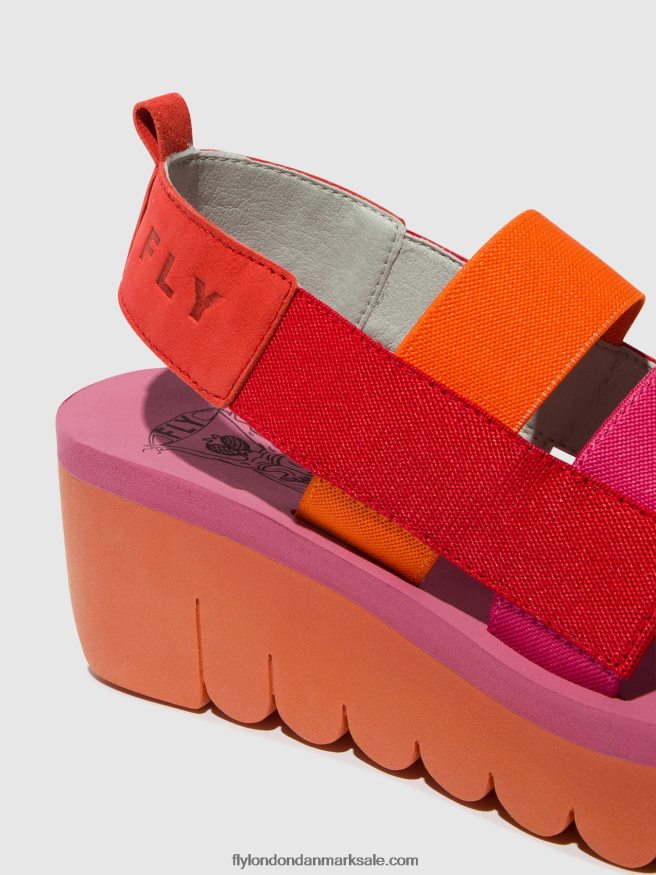 Fly London Kvinder sandaler med stropper yere847 X84ZLZ426 rød/orange (rosa)