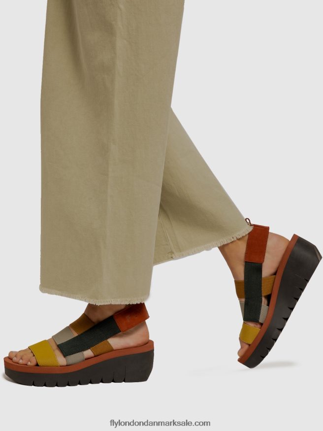 Fly London Kvinder sandaler med stropper yere847 X84ZLZ530 multi (mursten)