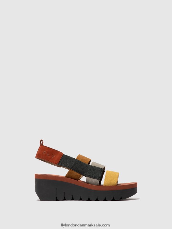 Fly London Kvinder sandaler med stropper yere847 X84ZLZ530 multi (mursten)