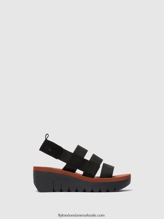Fly London Kvinder sandaler med stropper yere847 X84ZLZ536 sort (mursten)