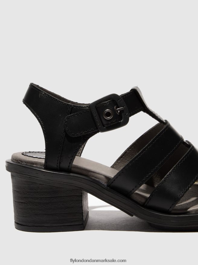 Fly London Kvinder sandaler med t-rem cahy195 X84ZLZ420 sort