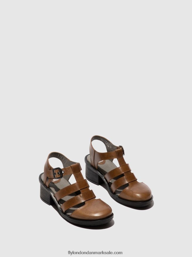 Fly London Kvinder sandaler med t-rem cahy195 X84ZLZ421 kamel