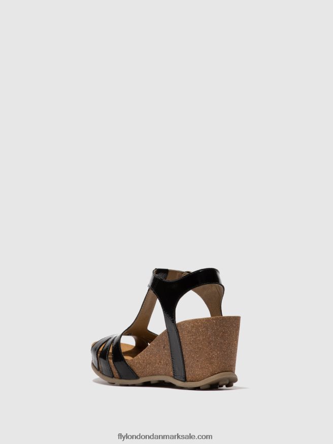 Fly London Kvinder sandaler med t-rem gumy777 X84ZLZ610 luxor sort