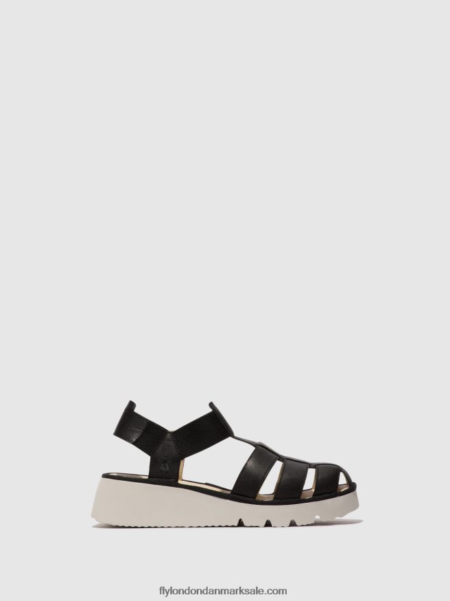 Fly London Kvinder sandaler med t-rem pefi429 X84ZLZ404 sort