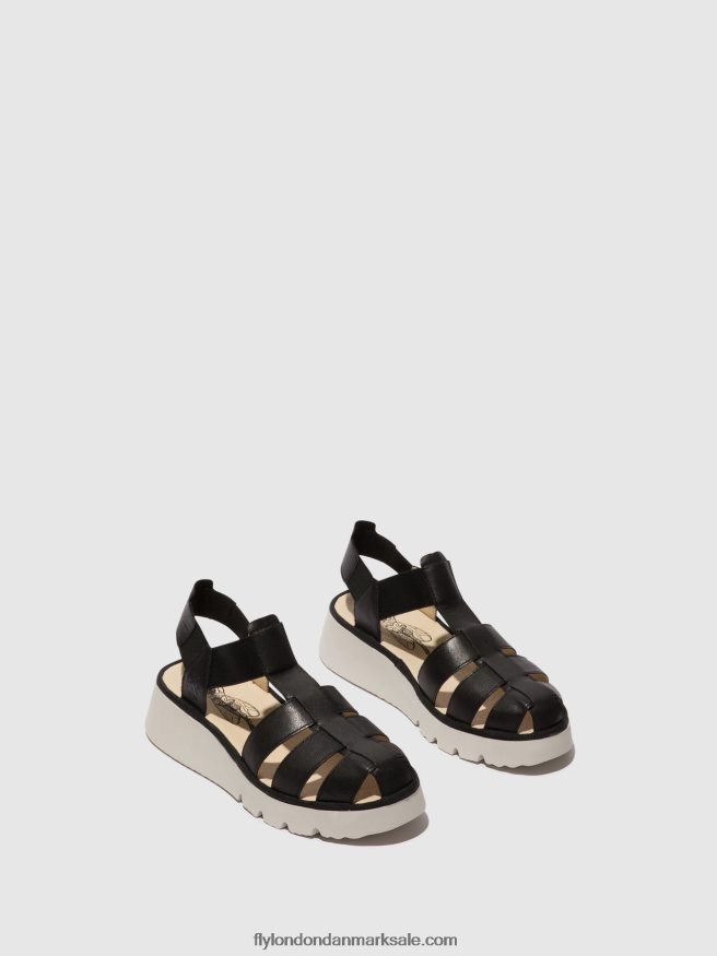 Fly London Kvinder sandaler med t-rem pefi429 X84ZLZ404 sort