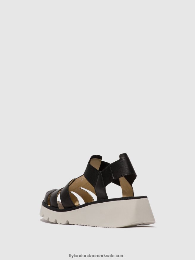 Fly London Kvinder sandaler med t-rem pefi429 X84ZLZ404 sort
