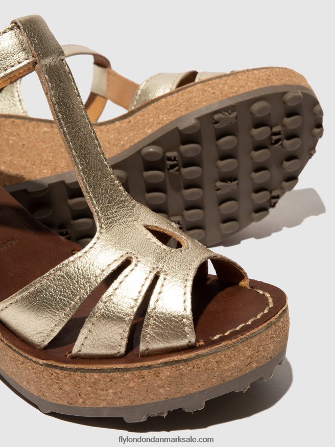 Fly London Kvinder sandaler med t-strop X84ZLZ524 guld