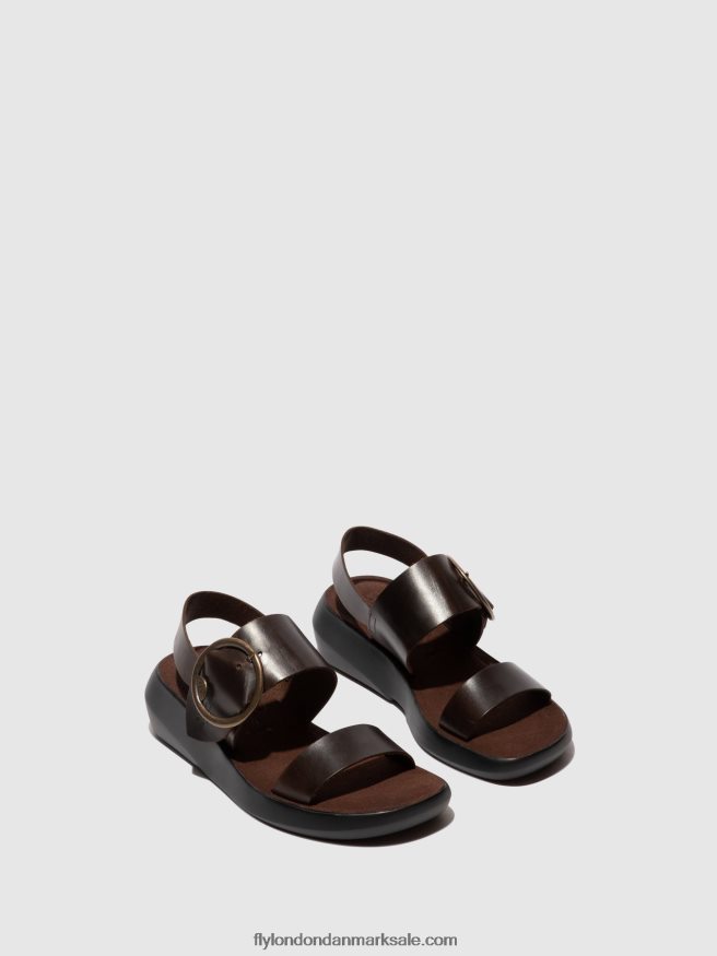 Fly London Kvinder sling-back sandaler bani739 X84ZLZ468 mørkebrun