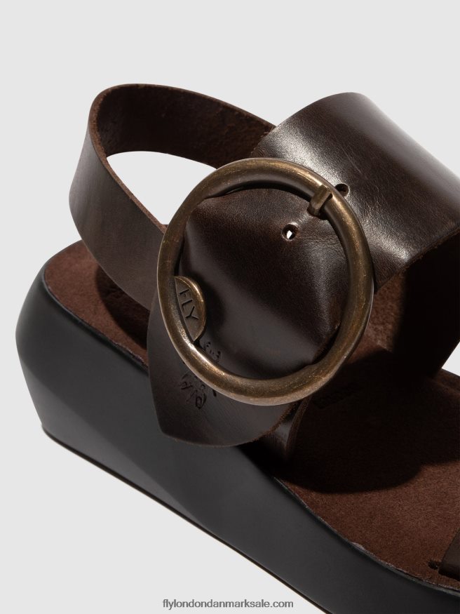 Fly London Kvinder sling-back sandaler bani739 X84ZLZ468 mørkebrun