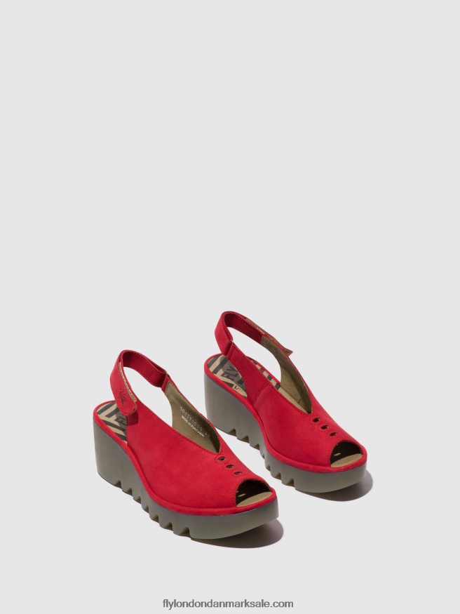 Fly London Kvinder sling-back sandaler baye386 X84ZLZ580 læbestift rød
