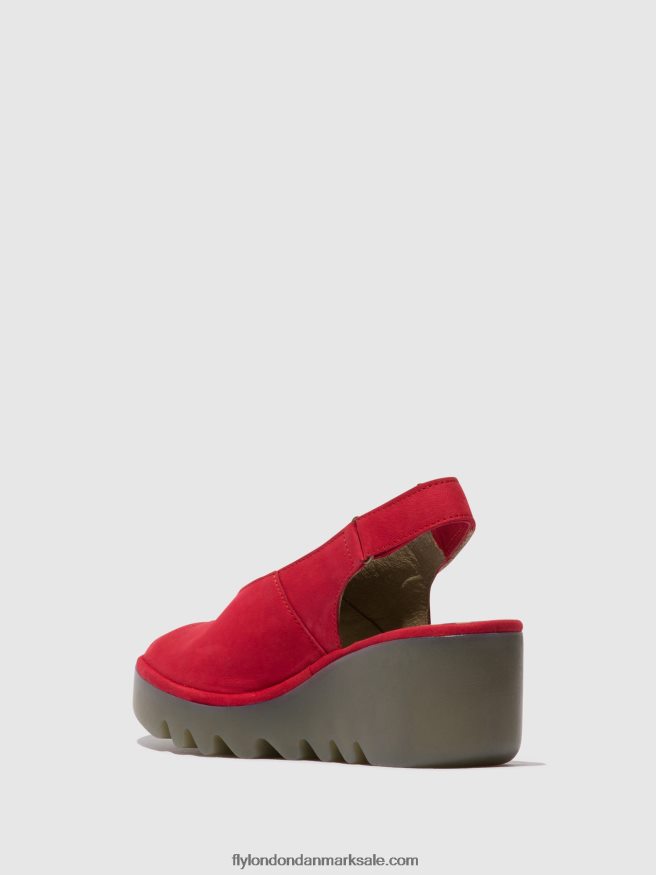 Fly London Kvinder sling-back sandaler baye386 X84ZLZ580 læbestift rød