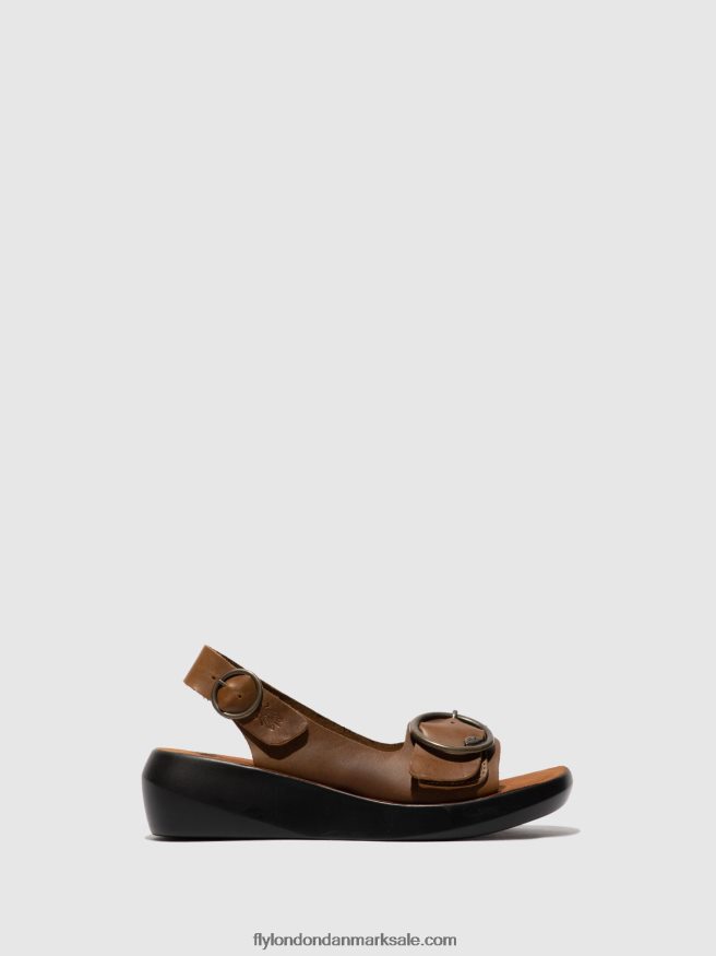 Fly London Kvinder sling-back sandaler berk754 X84ZLZ602 tøjle kamel