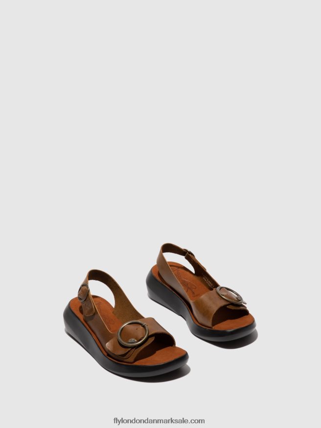 Fly London Kvinder sling-back sandaler berk754 X84ZLZ602 tøjle kamel