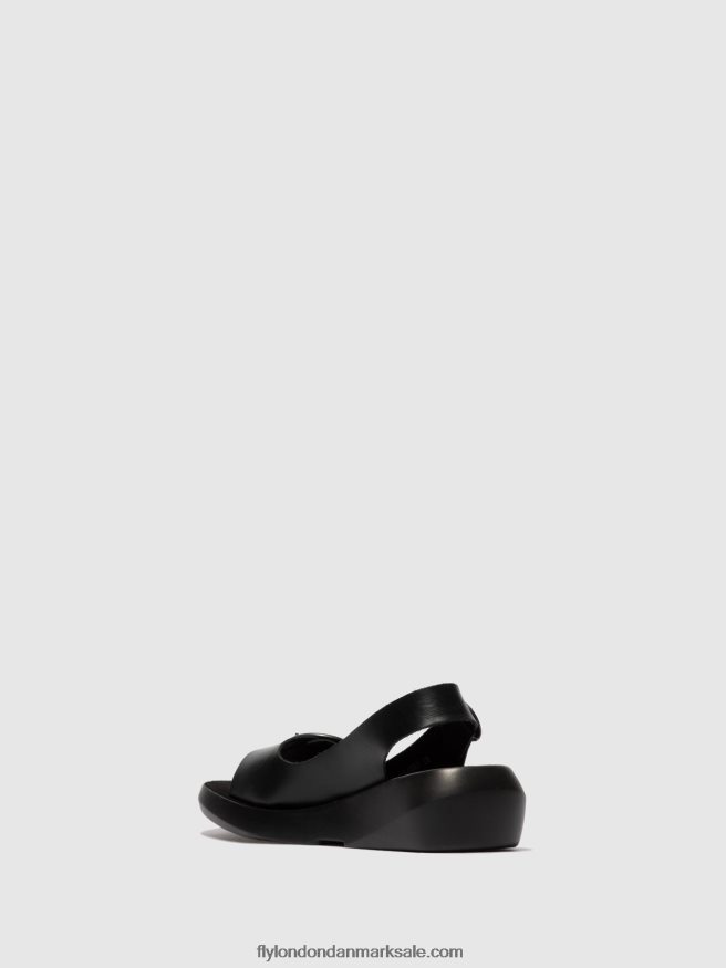 Fly London Kvinder sling-back sandaler berk754 X84ZLZ603 trens sort