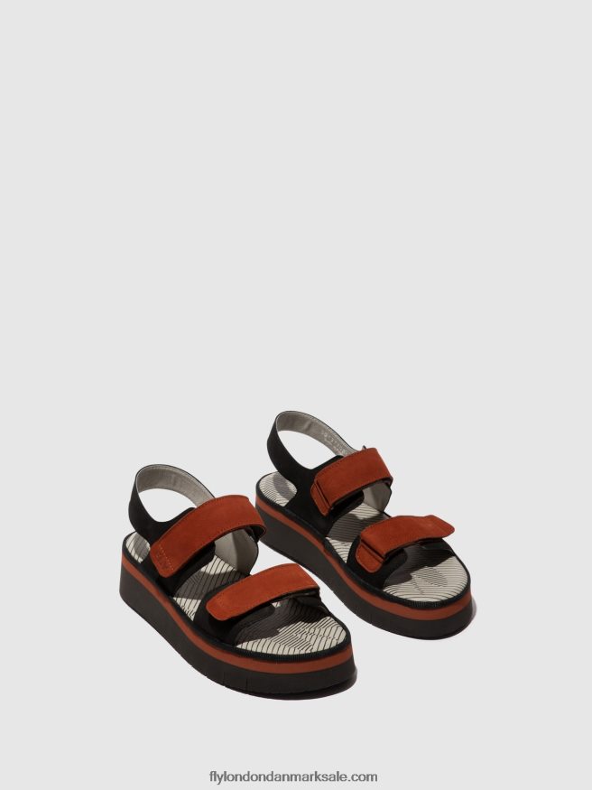 Fly London Kvinder sling-back sandaler cori377 X84ZLZ576 sort/mursten