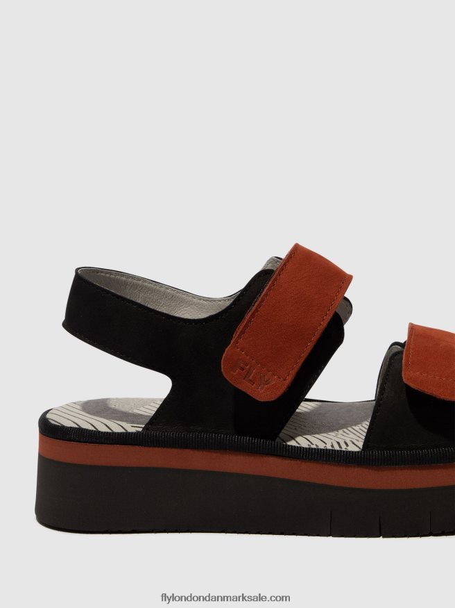 Fly London Kvinder sling-back sandaler cori377 X84ZLZ576 sort/mursten