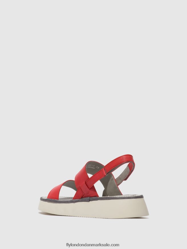 Fly London Kvinder sling-back sandaler cura318 X84ZLZ462 hindbær