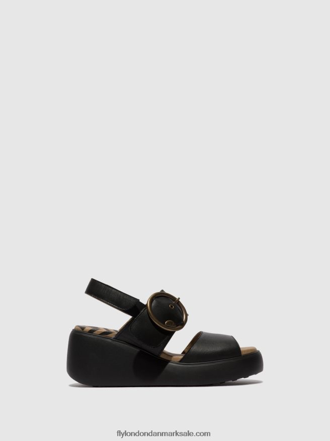 Fly London Kvinder sling-back sandaler digo939 X84ZLZ464 sort