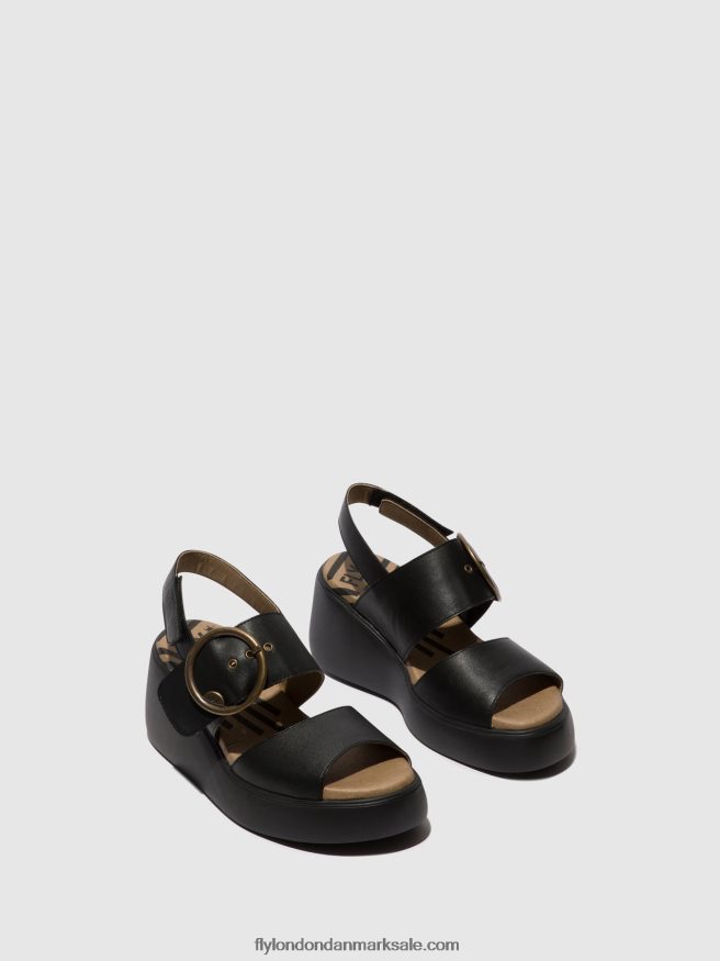 Fly London Kvinder sling-back sandaler digo939 X84ZLZ464 sort