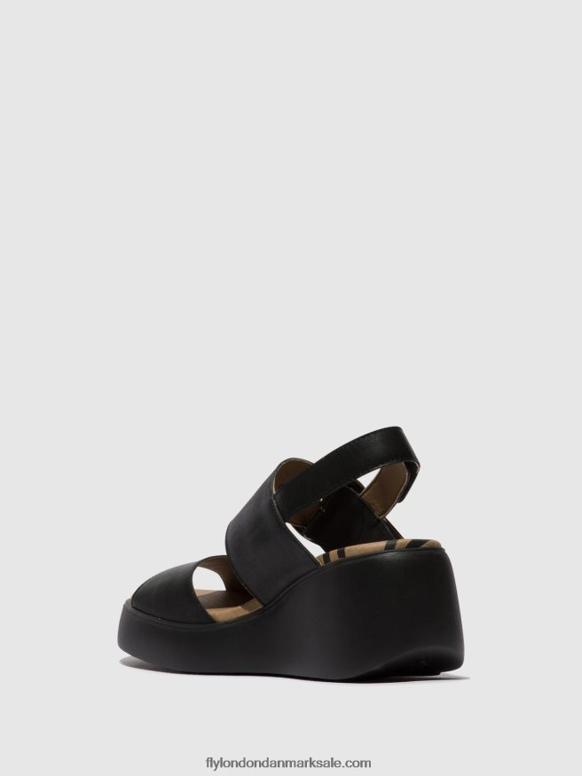 Fly London Kvinder sling-back sandaler digo939 X84ZLZ464 sort