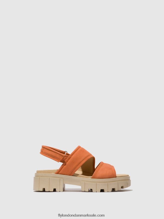 Fly London Kvinder sling-back sandaler jira865 X84ZLZ543 fersken
