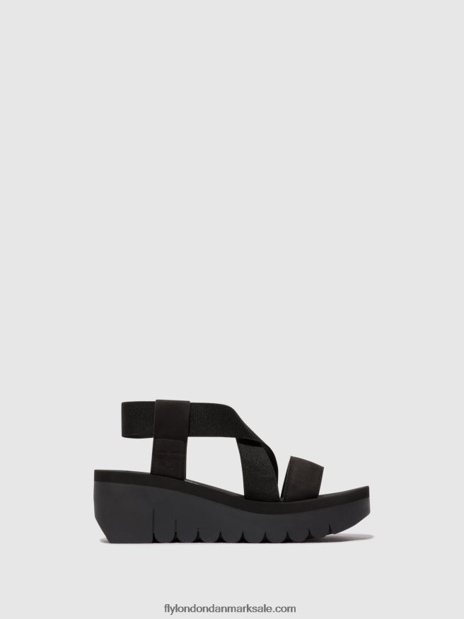 Fly London Kvinder sling-back sandaler yabi922 X84ZLZ445 sort