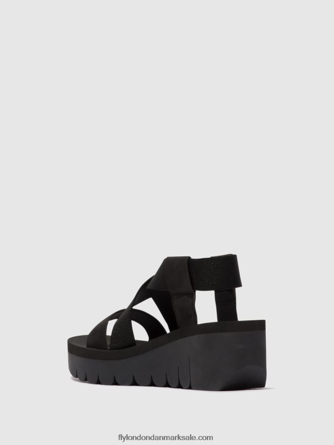 Fly London Kvinder sling-back sandaler yabi922 X84ZLZ445 sort