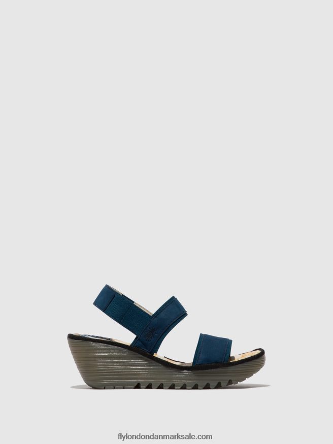 Fly London Kvinder sling-back sandaler yaco416 X84ZLZ438 blå