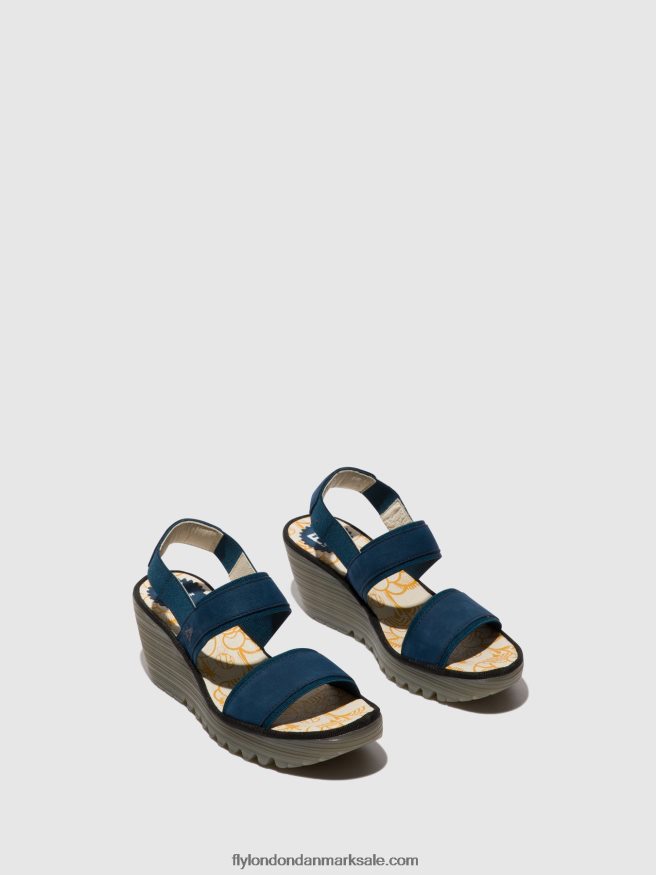 Fly London Kvinder sling-back sandaler yaco416 X84ZLZ438 blå