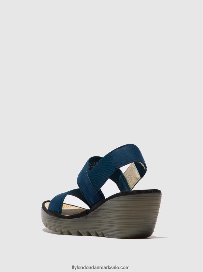 Fly London Kvinder sling-back sandaler yaco416 X84ZLZ438 blå