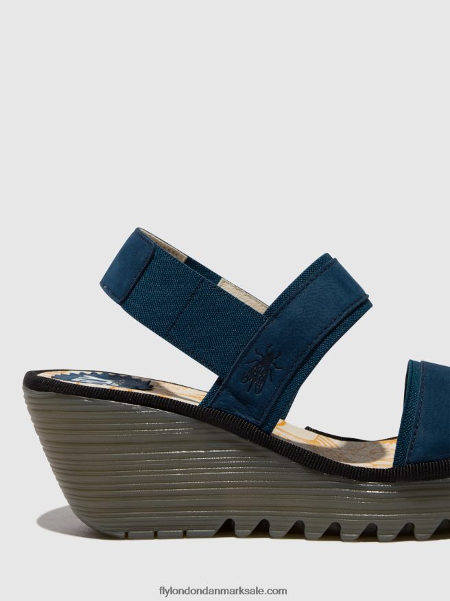 Fly London Kvinder sling-back sandaler yaco416 X84ZLZ438 blå