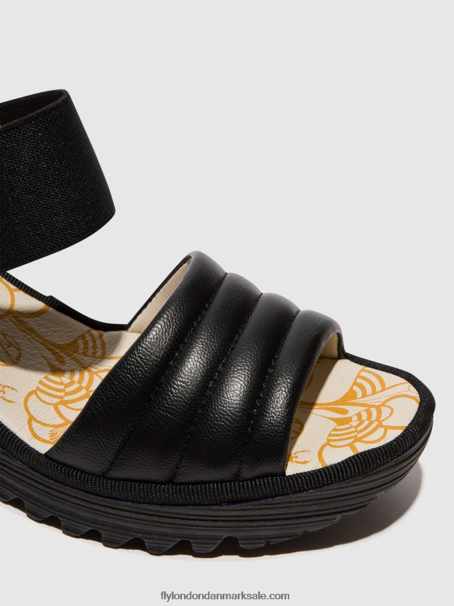 Fly London Kvinder sling-back sandaler yiko414 X84ZLZ432 sort