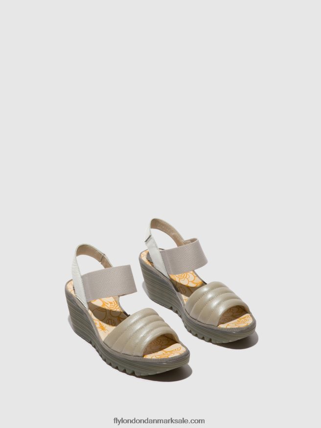 Fly London Kvinder sling-back sandaler yiko414 X84ZLZ435 sølv/offwhite