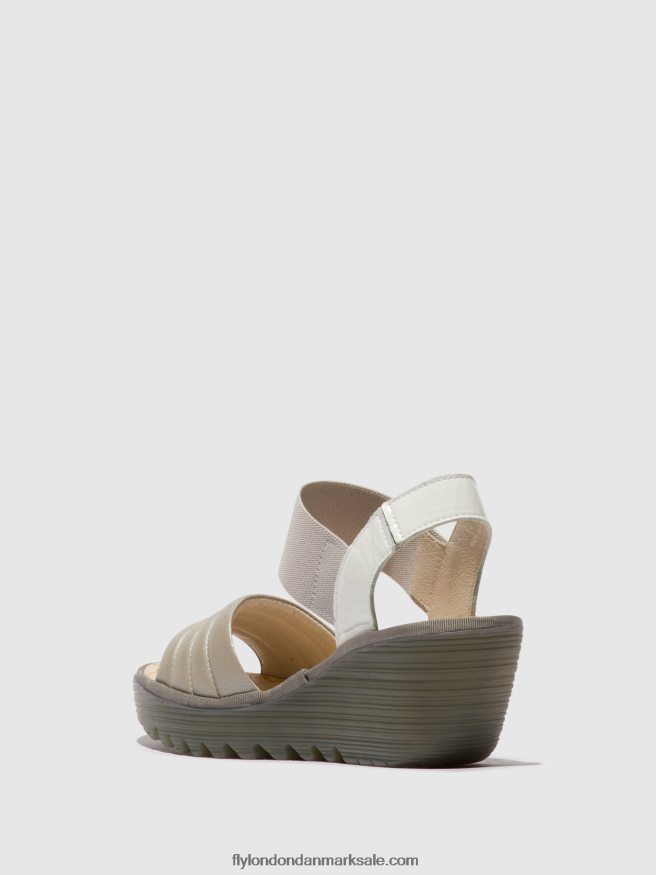 Fly London Kvinder sling-back sandaler yiko414 X84ZLZ435 sølv/offwhite
