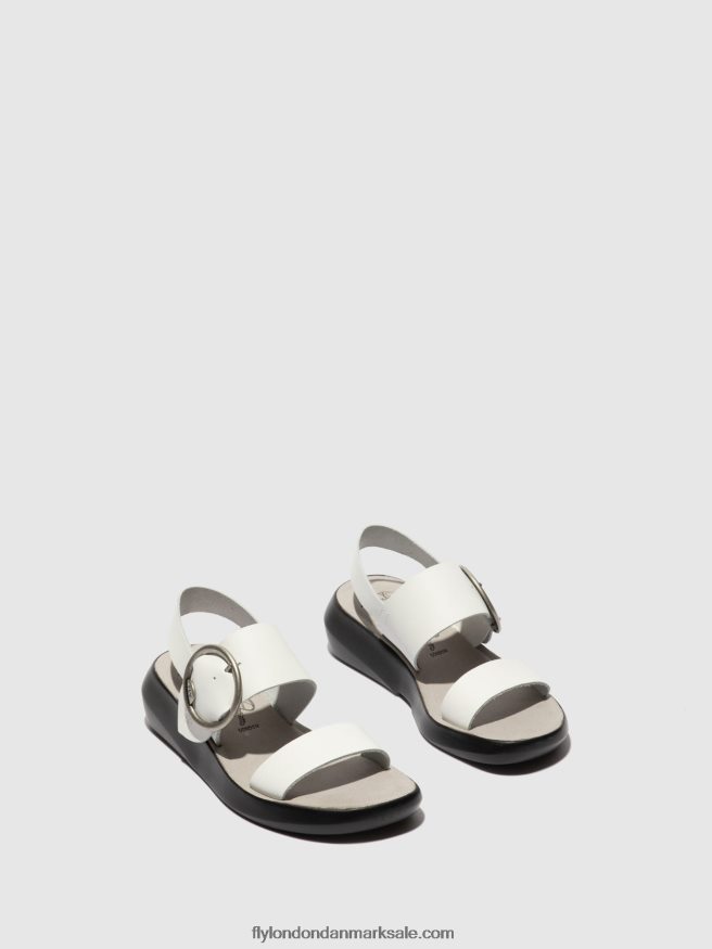 Fly London Kvinder spændesandaler bani739 X84ZLZ604 Brooklyn offwhite