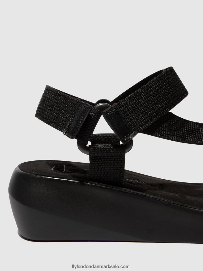 Fly London Kvinder t-strop sandaler brek840 X84ZLZ581 sort
