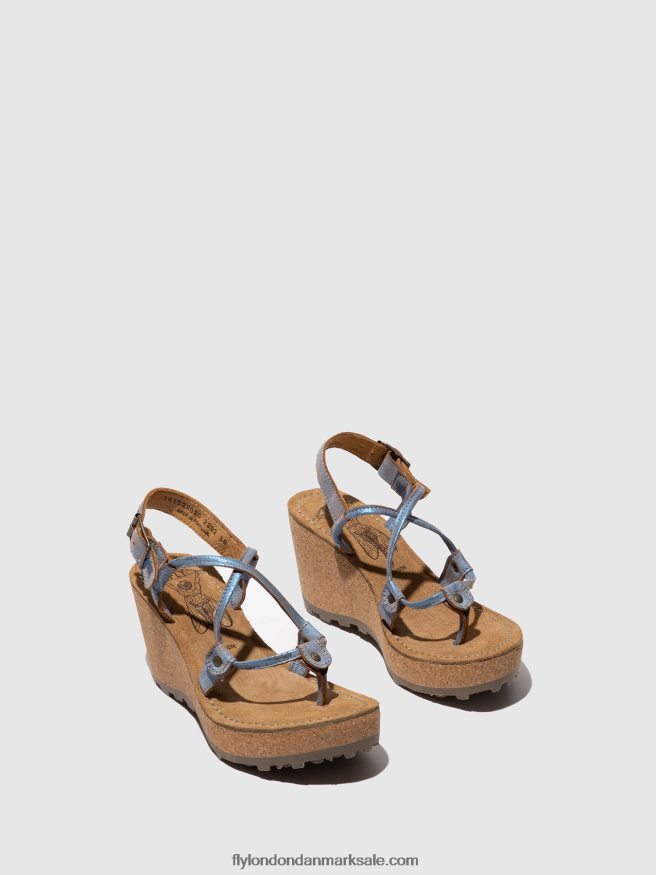 Fly London Kvinder t-strop sandaler gosh X84ZLZ520 blå